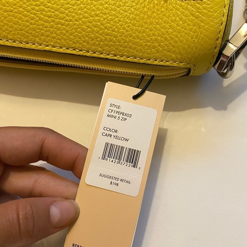 Rebecca Minkoff Mini 5 Zip Yellow Crossbody Bag - Picture 10 of 13